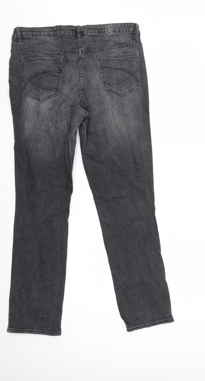 Womens UK Size 14 Blue Motion Regular Fit Straight Grey Jeans
