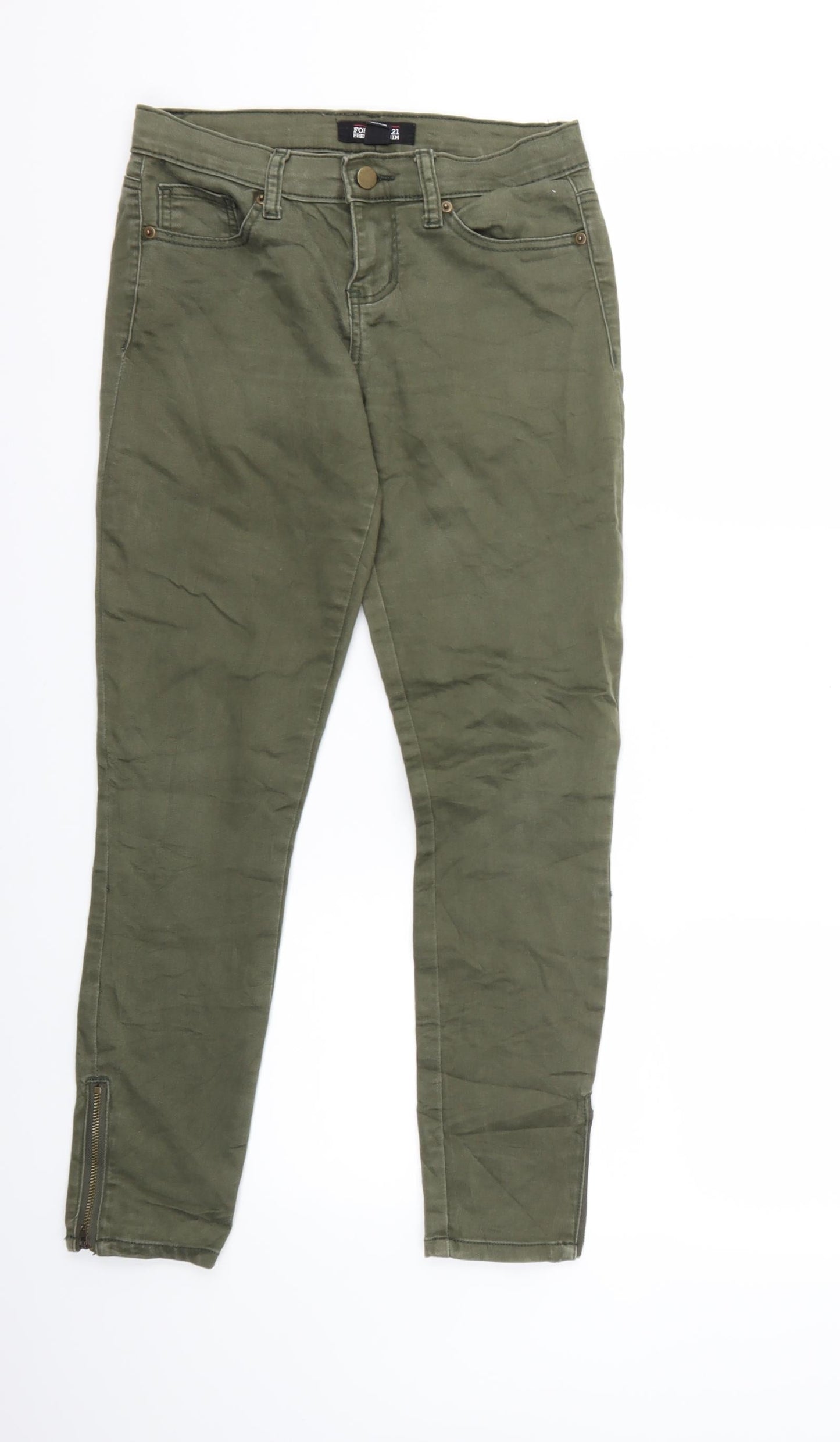 FOREVER 21 Womens Green  Denim Skinny Jeans Size 6 L27 in