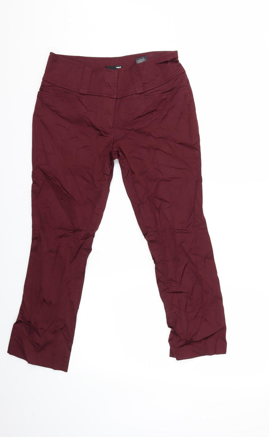 Womens UK Size 10 H&M Regular Fit  Red Trousers