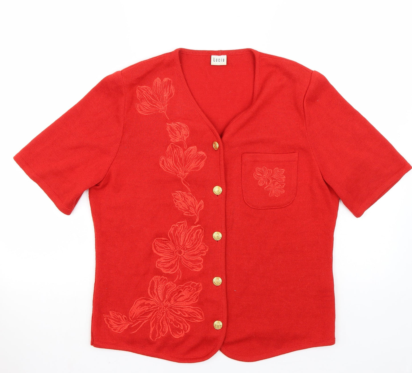 LUCIA Womens Red   Cardigan Jumper Size 12