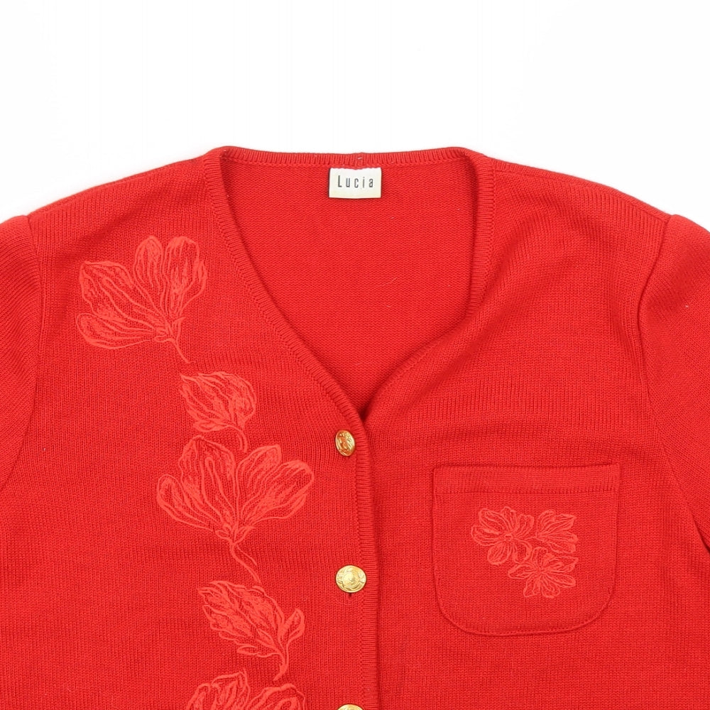 LUCIA Womens Red   Cardigan Jumper Size 12