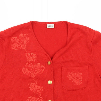 LUCIA Womens Red   Cardigan Jumper Size 12