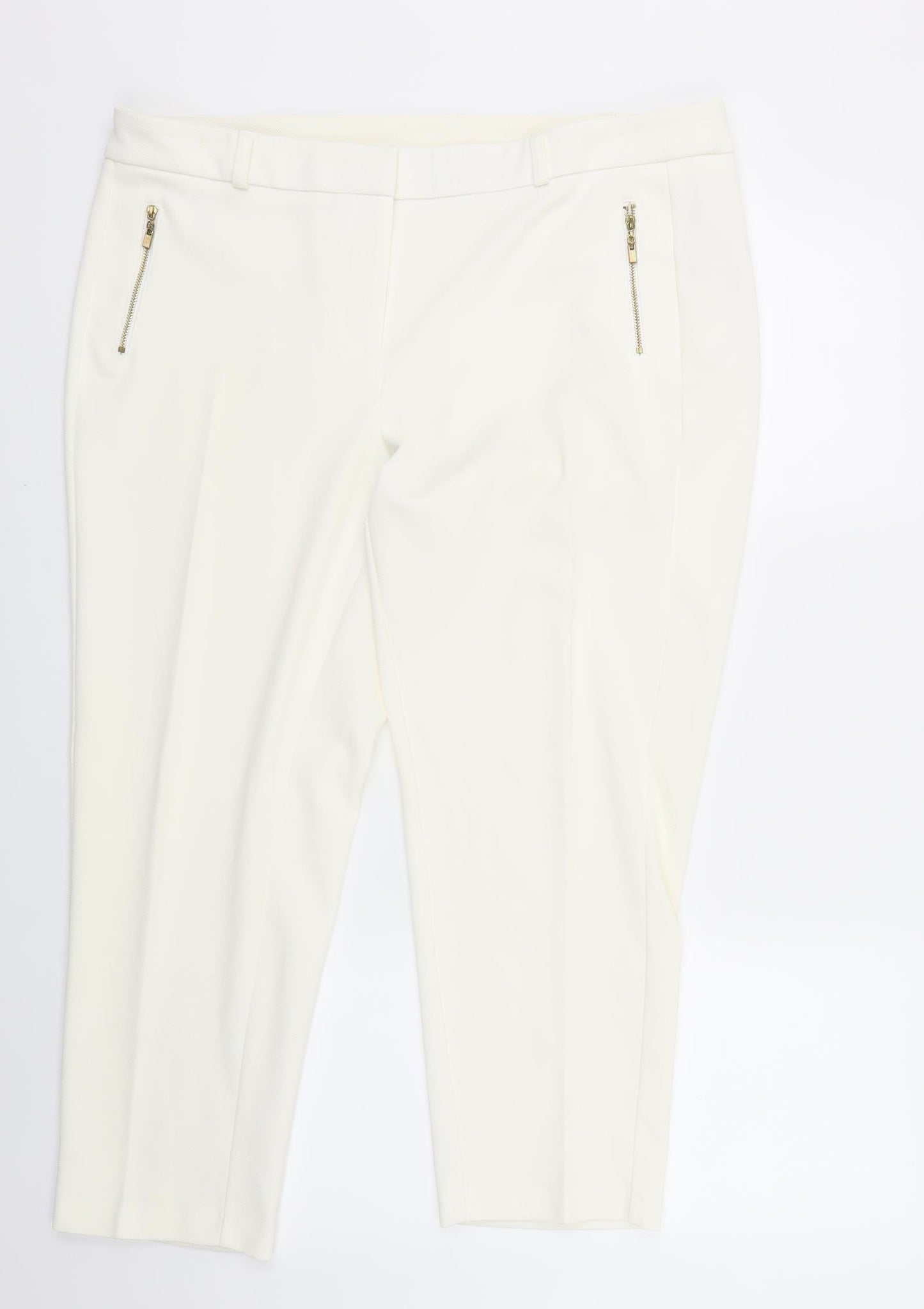 Womens UK Size 16 Dorothy Perkins Regular Fit Sweatpants White Trousers