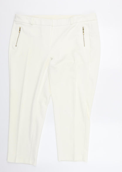 Womens UK Size 16 Dorothy Perkins Regular Fit Sweatpants White Trousers