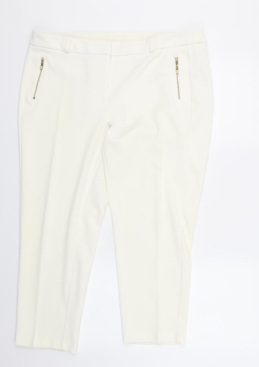 Womens UK Size 16 Dorothy Perkins Regular Fit Sweatpants White Trousers