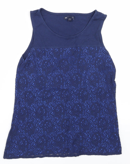 Womens UK Size S Gap Blue Basic T-Shirt