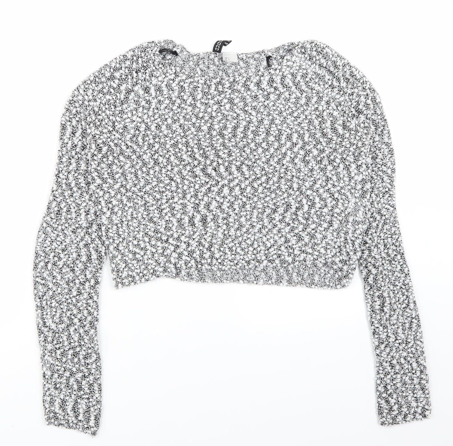 Womens UK Size S H&M White Cropped T-Shirt