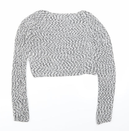 Womens UK Size S H&M White Cropped T-Shirt