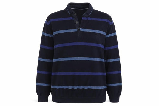 Atlantic Bay Womens Blue Striped  Pullover Jumper Size XL