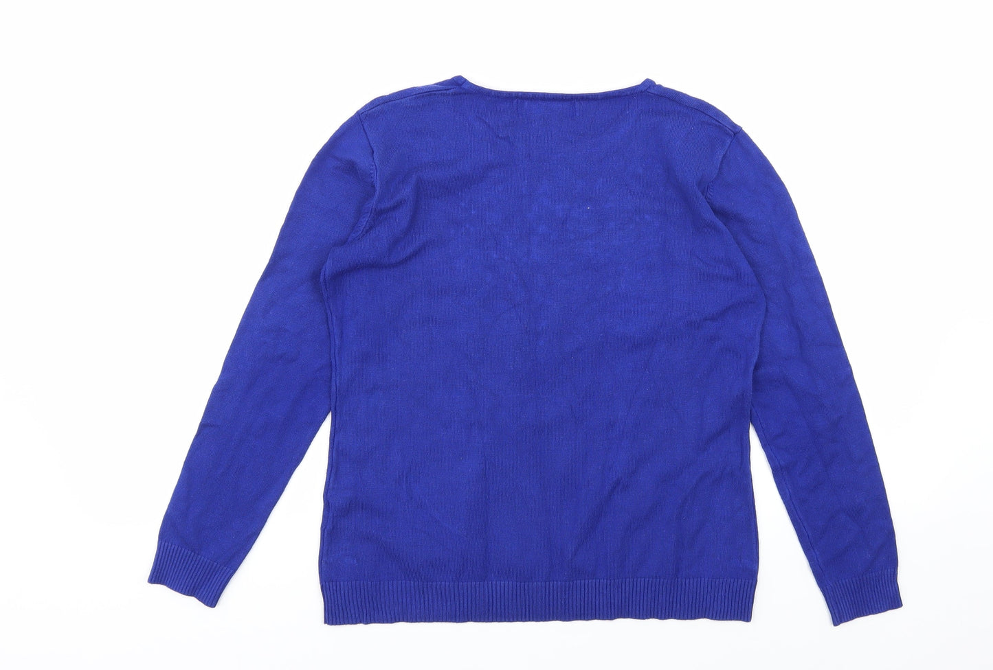 Womens UK Size S Just Elegance Blue Basic T-Shirt