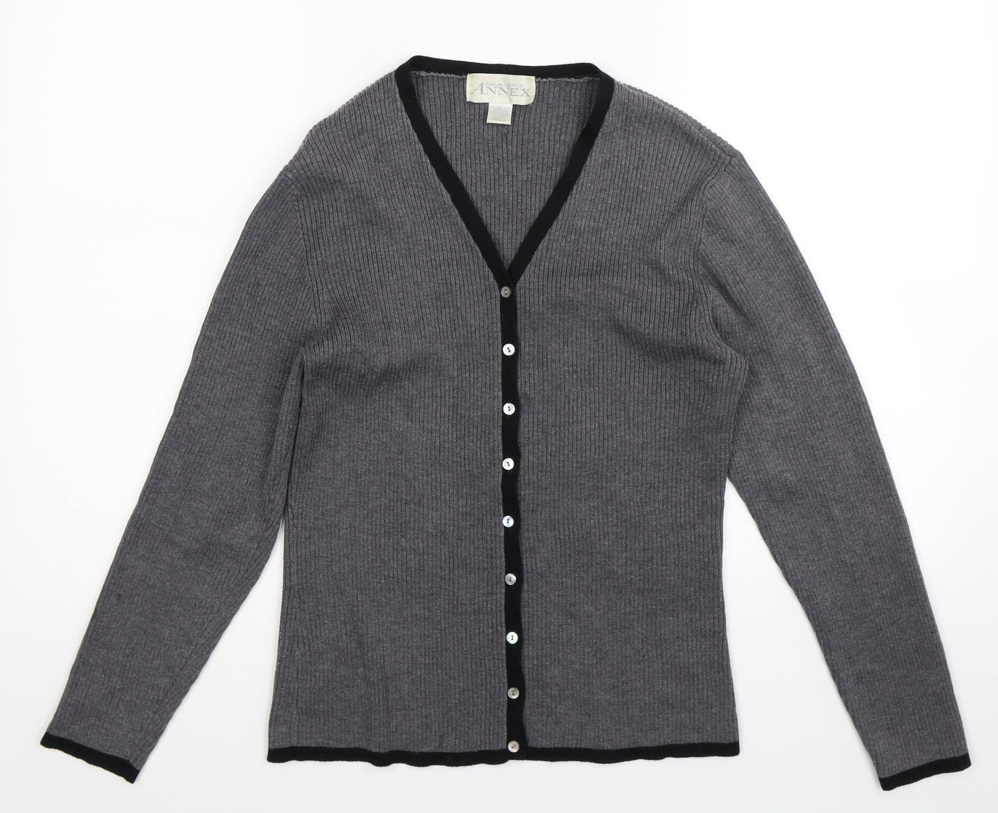 Casual Corner Annex Womens Grey  Knit Cardigan Jumper Size L