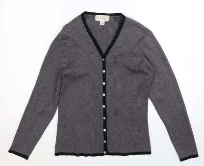 Casual Corner Annex Womens Grey  Knit Cardigan Jumper Size L