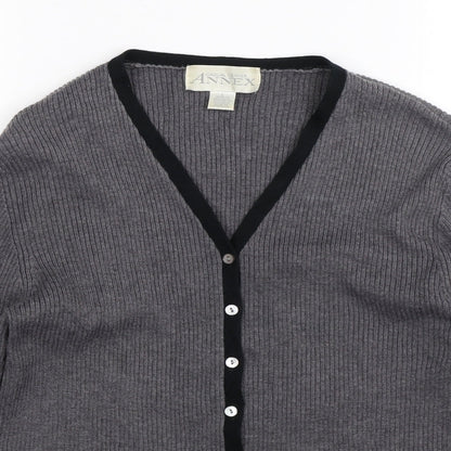 Casual Corner Annex Womens Grey  Knit Cardigan Jumper Size L