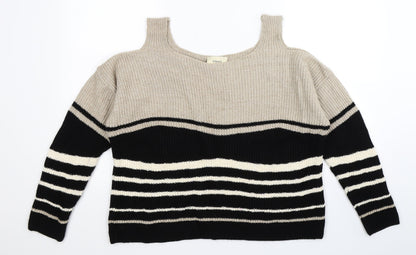 Papaya Womens Multicoloured Striped Knit Pullover Jumper Size L