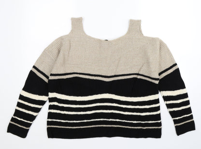 Papaya Womens Multicoloured Striped Knit Pullover Jumper Size L