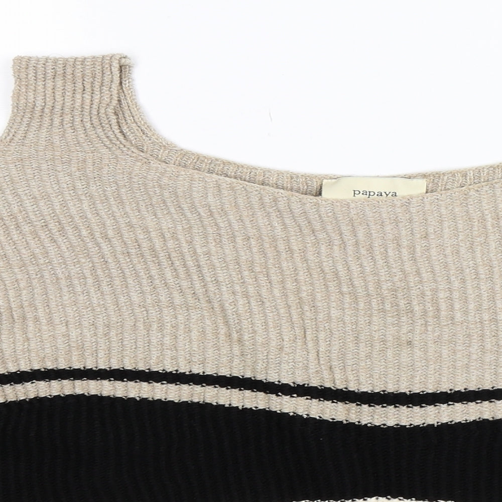 Papaya Womens Multicoloured Striped Knit Pullover Jumper Size L