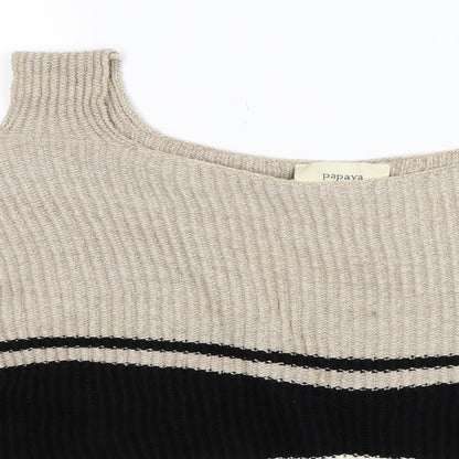 Papaya Womens Multicoloured Striped Knit Pullover Jumper Size L