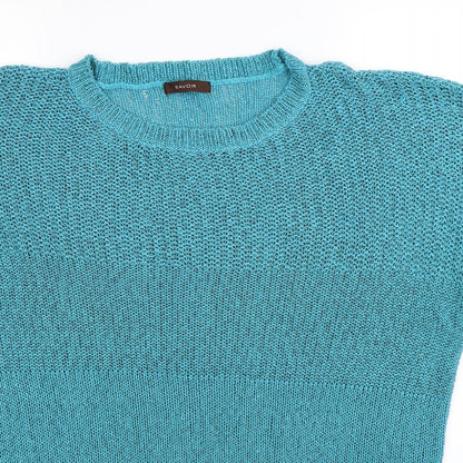 Savoir Womens Blue  Knit Pullover Jumper Size 20