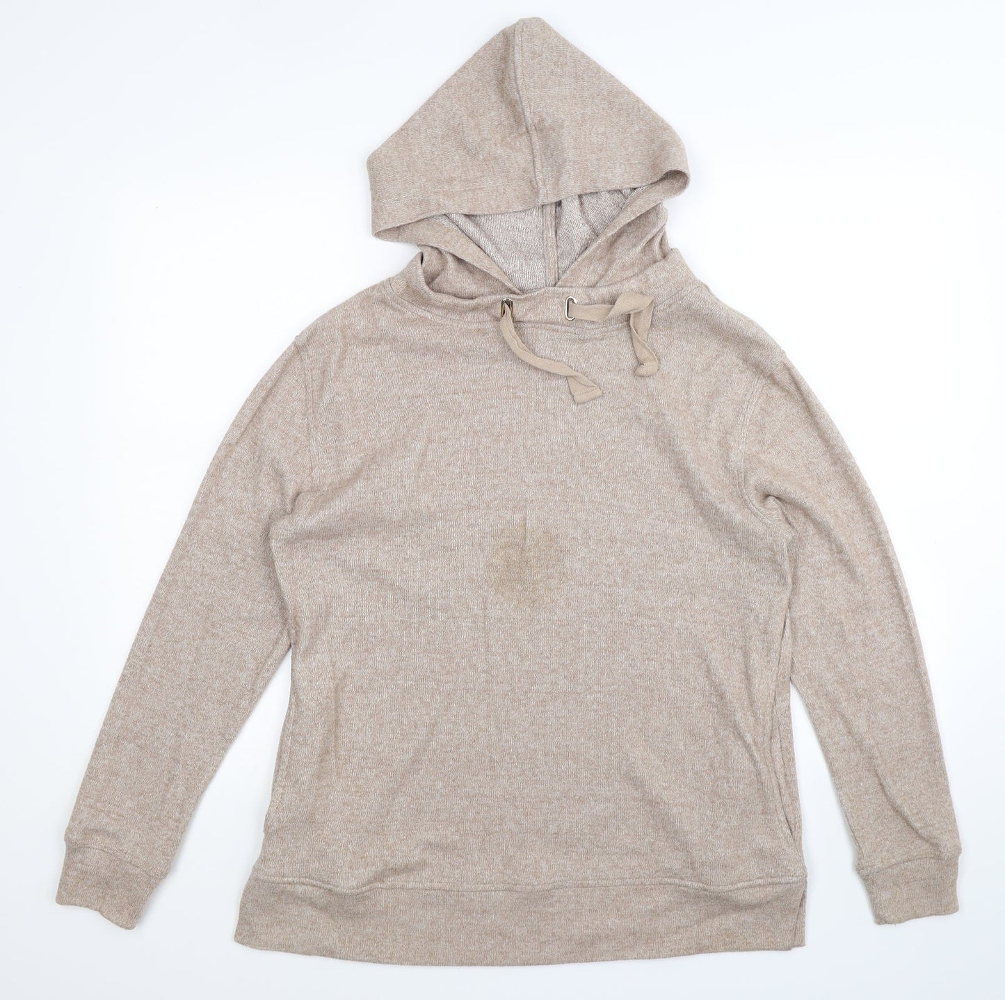 F&F Womens Beige  Knit Pullover Hoodie Size 12