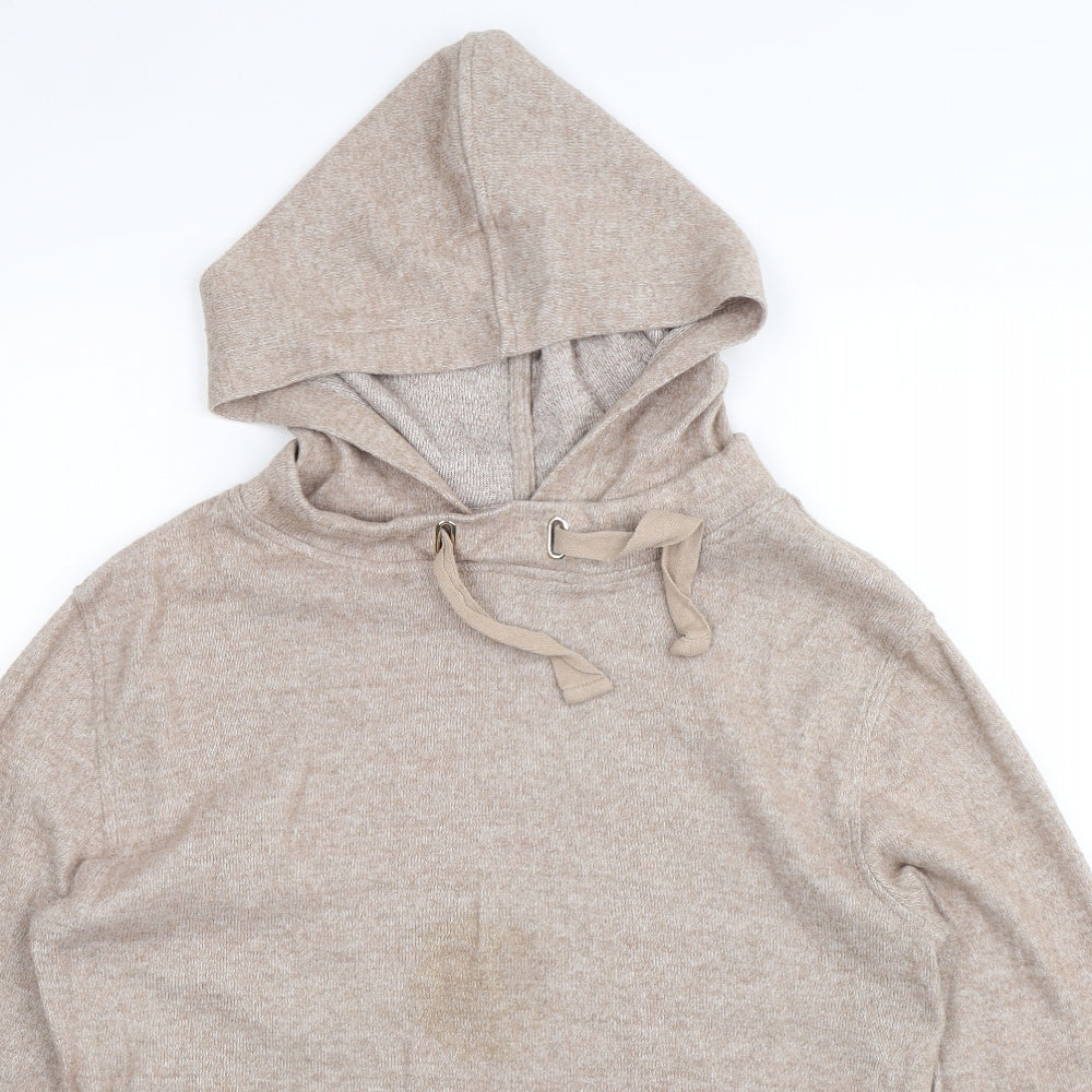 F&F Womens Beige  Knit Pullover Hoodie Size 12