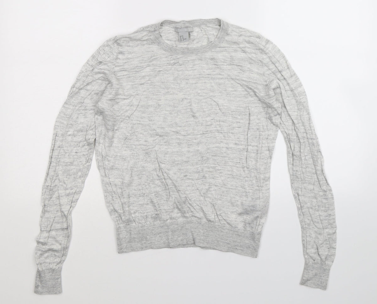 H&M Womens Grey  Knit Pullover Jumper Size M