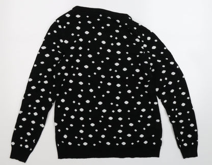 bonprix Womens Black  Knit Pullover Jumper Size S  - Christmas