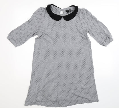 CODE Womens Grey Polka Dot  Mini  Size 12