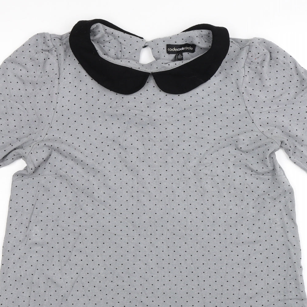 CODE Womens Grey Polka Dot  Mini  Size 12