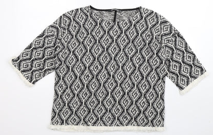 Bonmarché Womens Multicoloured Geometric Knit Pullover Jumper Size 10