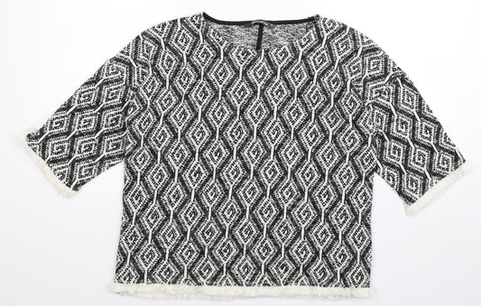 Bonmarché Womens Multicoloured Geometric Knit Pullover Jumper Size 10