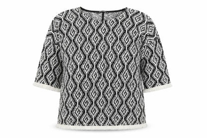 Bonmarché Womens Multicoloured Geometric Knit Pullover Jumper Size 10