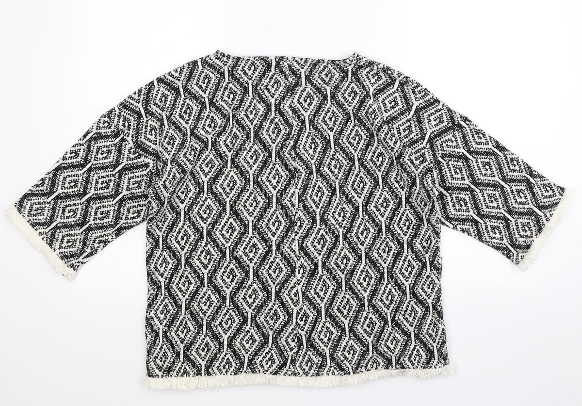 Bonmarché Womens Multicoloured Geometric Knit Pullover Jumper Size 10