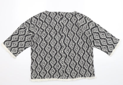 Bonmarché Womens Multicoloured Geometric Knit Pullover Jumper Size 10