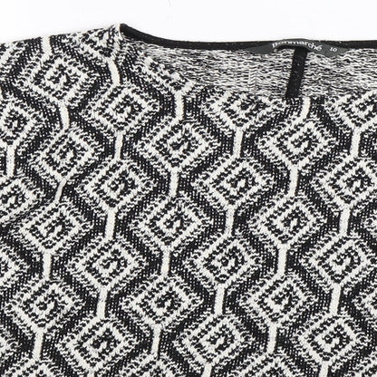 Bonmarché Womens Multicoloured Geometric Knit Pullover Jumper Size 10