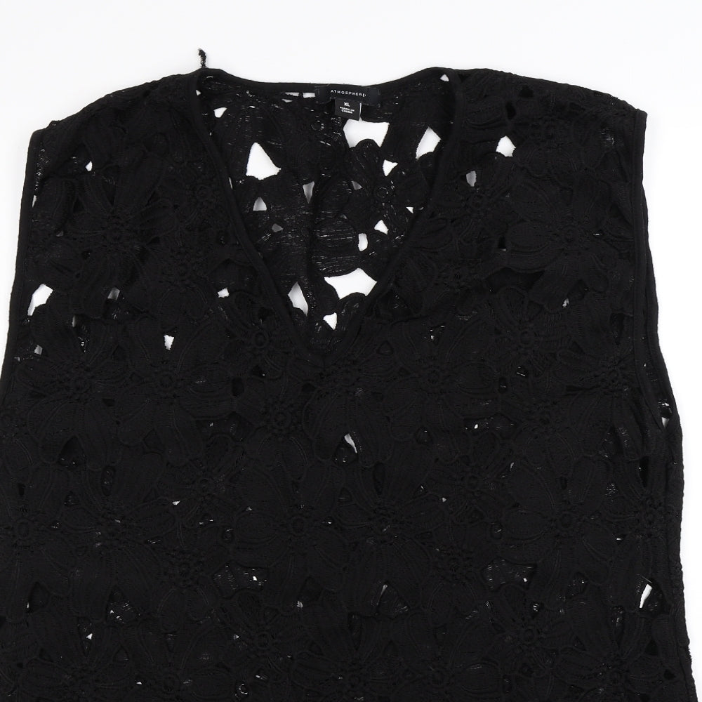 Womens UK Size XL Atmosphere Black Basic Blouse