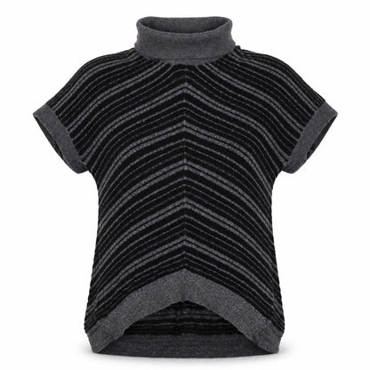 POL Womens Black Striped Knit Pullover Jumper Size S