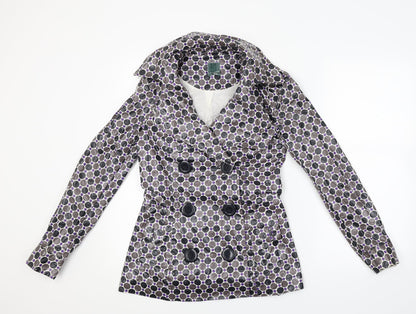 DEPT Womens Brown Polka Dot  Rain Coat Coat Size XS