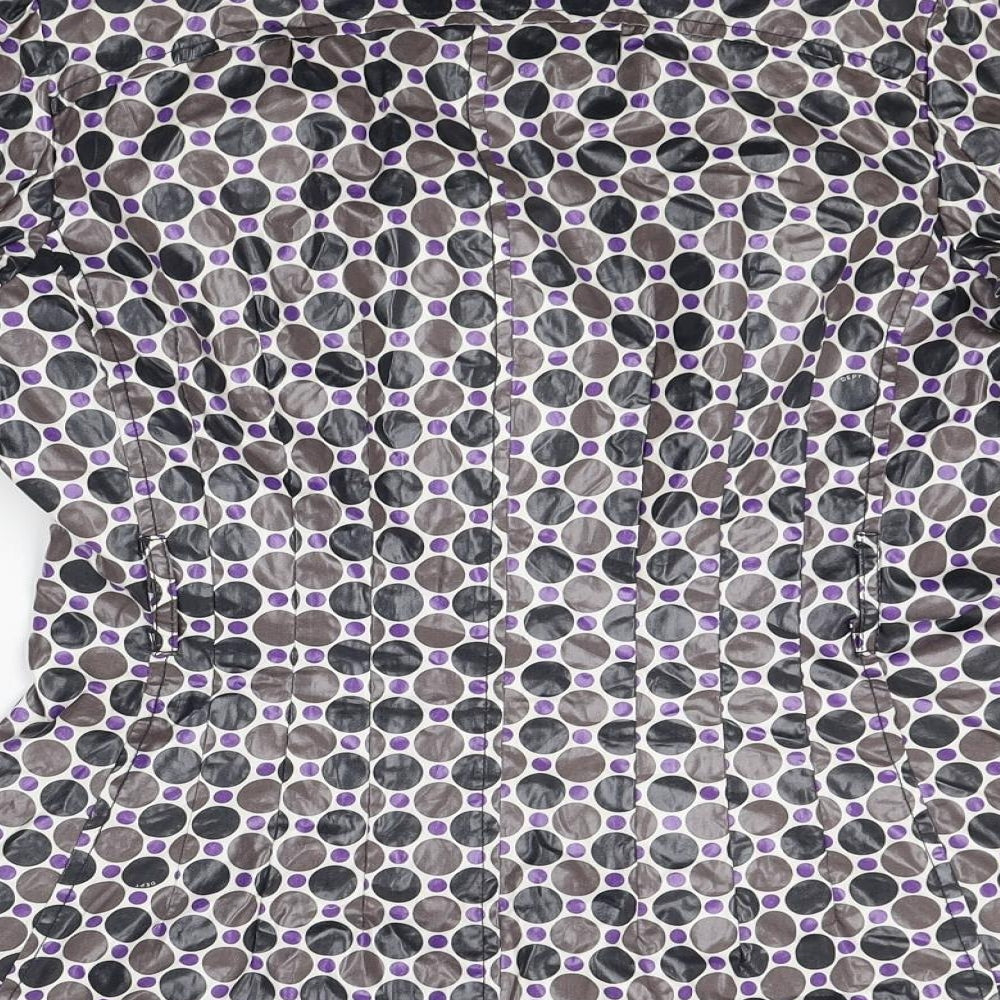 DEPT Womens Brown Polka Dot  Rain Coat Coat Size XS