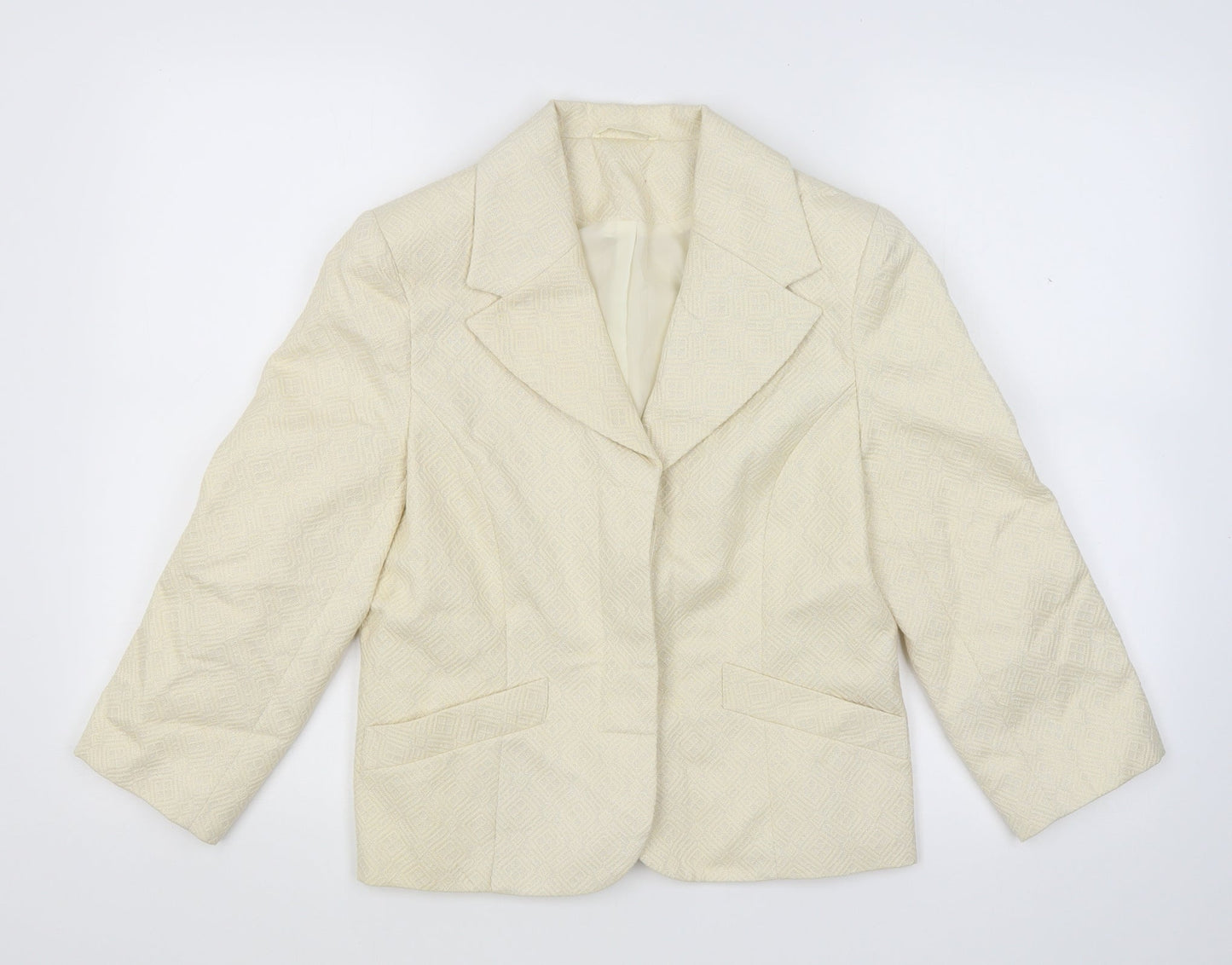 Littlewoods Womens Ivory Geometric  Jacket Suit Jacket Size 10