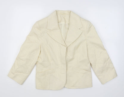 Littlewoods Womens Ivory Geometric  Jacket Suit Jacket Size 10