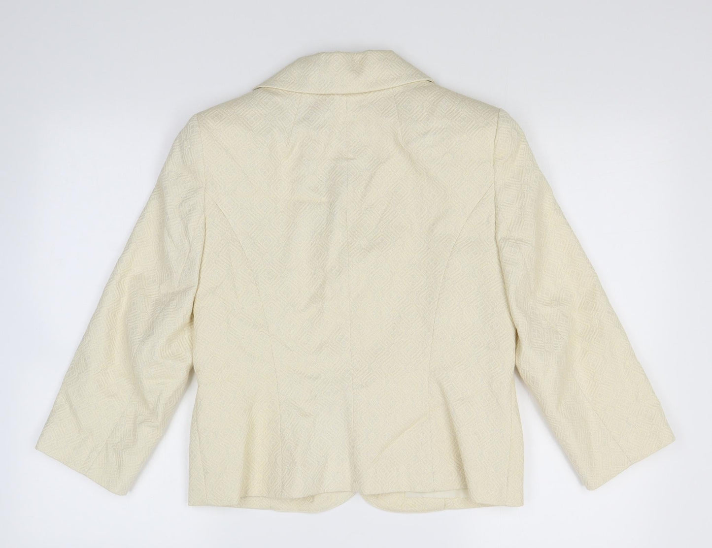 Littlewoods Womens Ivory Geometric  Jacket Suit Jacket Size 10