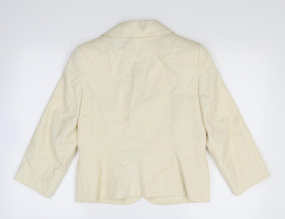 Littlewoods Womens Ivory Geometric  Jacket Suit Jacket Size 10