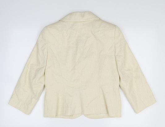Littlewoods Womens Ivory Geometric  Jacket Suit Jacket Size 10