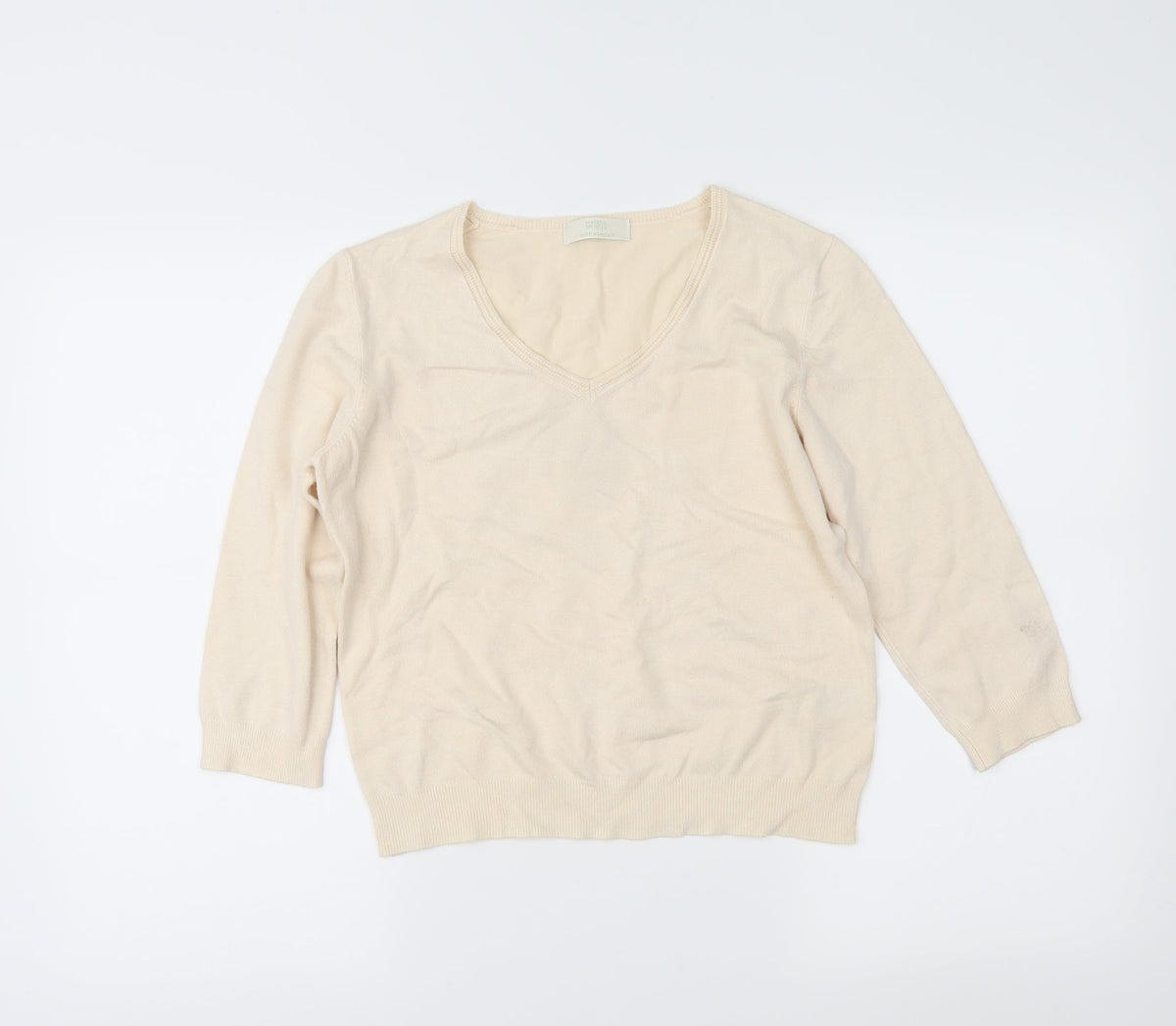 Marks & Spencer Womens Ivory   Pullover Jumper Size 14