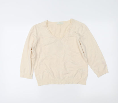 Marks & Spencer Womens Ivory   Pullover Jumper Size 14