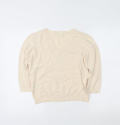 Marks & Spencer Womens Ivory   Pullover Jumper Size 14