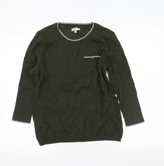 Country Casuals Womens Green Tunic Jumper Size M