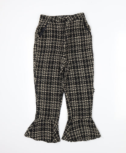 Missguided Womens Black Plaid  Trousers  Size 8 L22 in