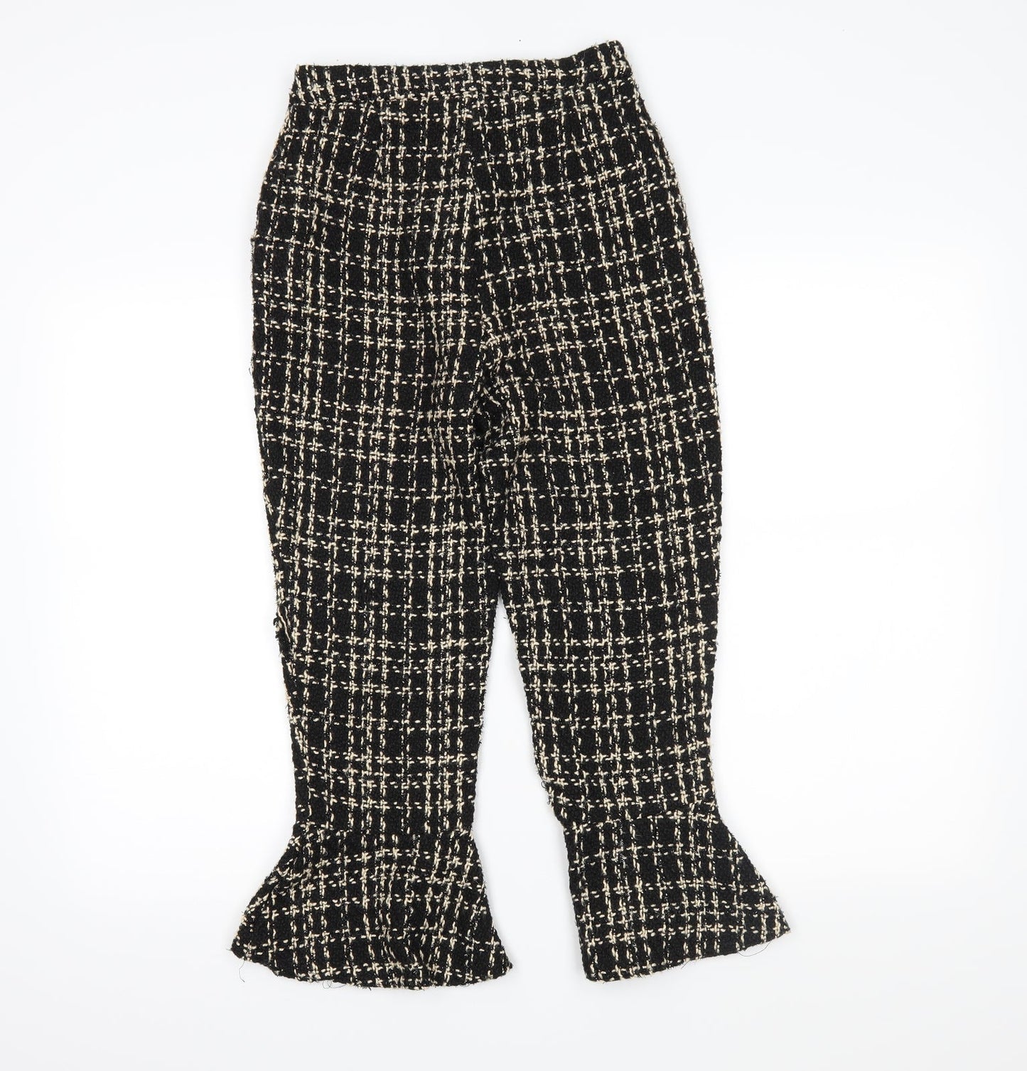 Missguided Womens Black Plaid  Trousers  Size 8 L22 in