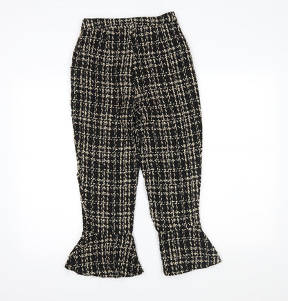 Missguided Womens Black Plaid  Trousers  Size 8 L22 in